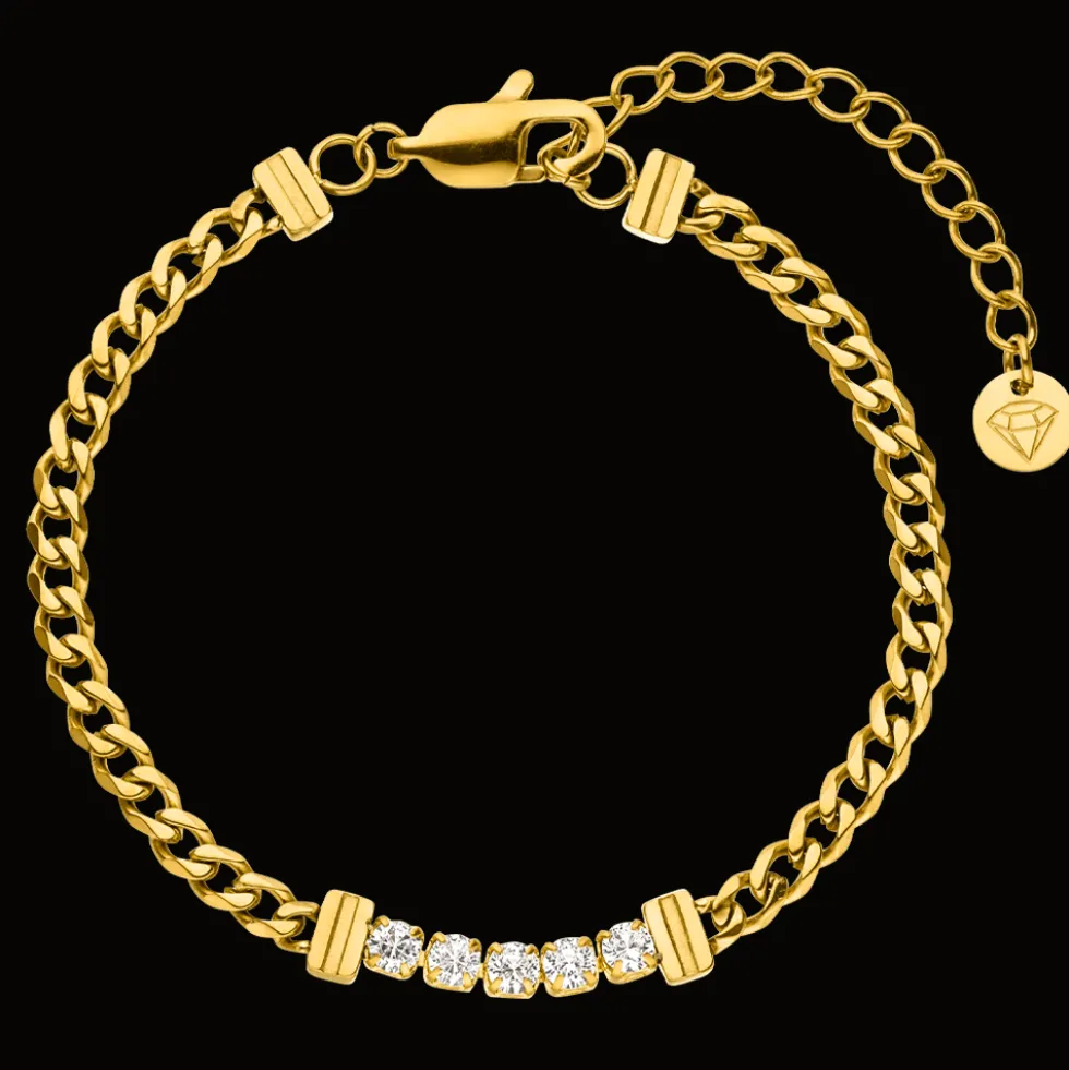 5 Stone Armband | 18K vergoldet
