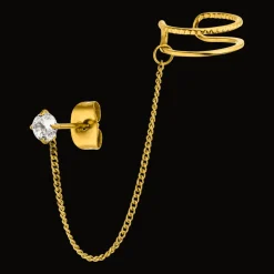 Bright Diamond Ohrkette | 18K vergoldet