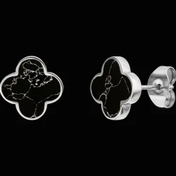 Clover Marmor Ohrstecker | 18K vergoldet