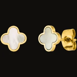 Clover Perlmutt Ohrstecker | 18K vergoldet