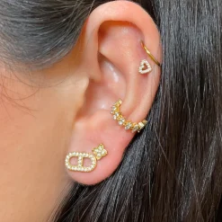 Clover Stone Ohrstecker | 18K vergoldet