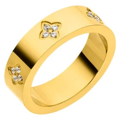 Clover Stone Ring | 18K vergoldet