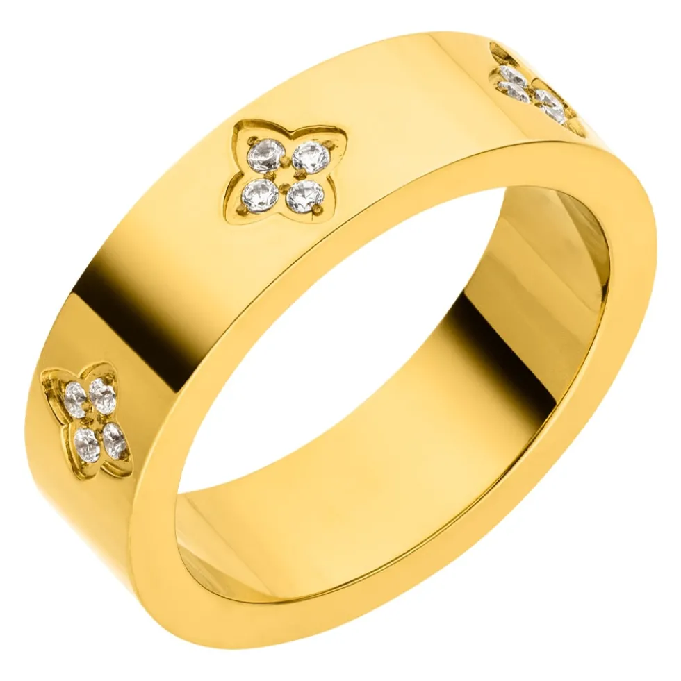 Clover Stone Ring | 18K vergoldet