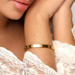 Crossed Arianna Armreif | 18K vergoldet