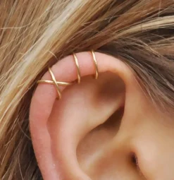 Crossing Plain Ear Cuff | 925 Echtsilber