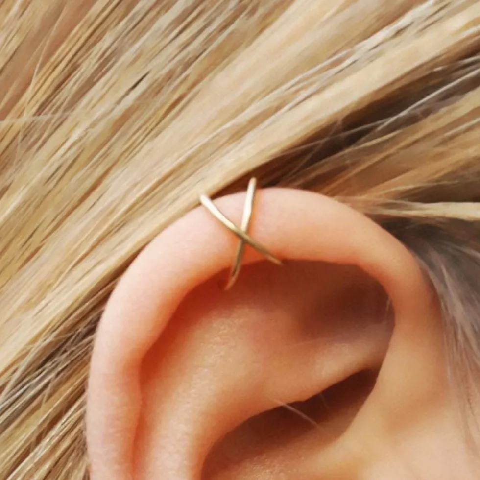 Crossing Plain Ear Cuff | 925 Echtsilber