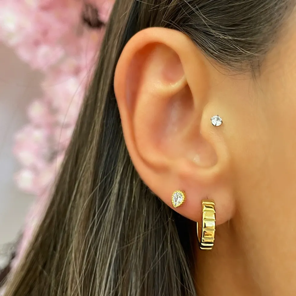 Cut Hoop Ohrringe | 18K vergoldet
