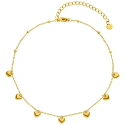Cute Heart Fußkette | 18K vergoldet