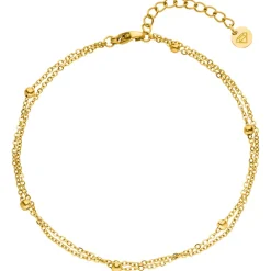 Double Beads Fußkette | 18K vergoldet