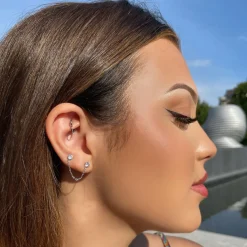 Double Bright Ohrkette | 18K vergoldet