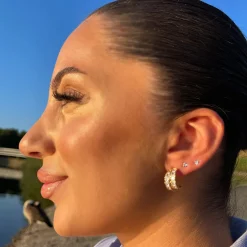 Double Shine Ohrstecker | 18K vergoldet