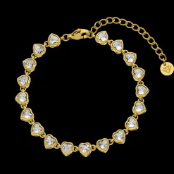 Drop Heart Armband | 18K vergoldet