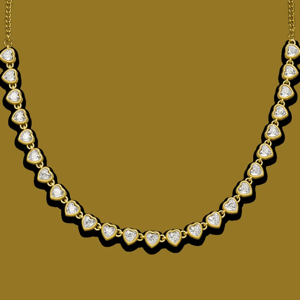 Drop Heart Halskette | 18K vergoldet
