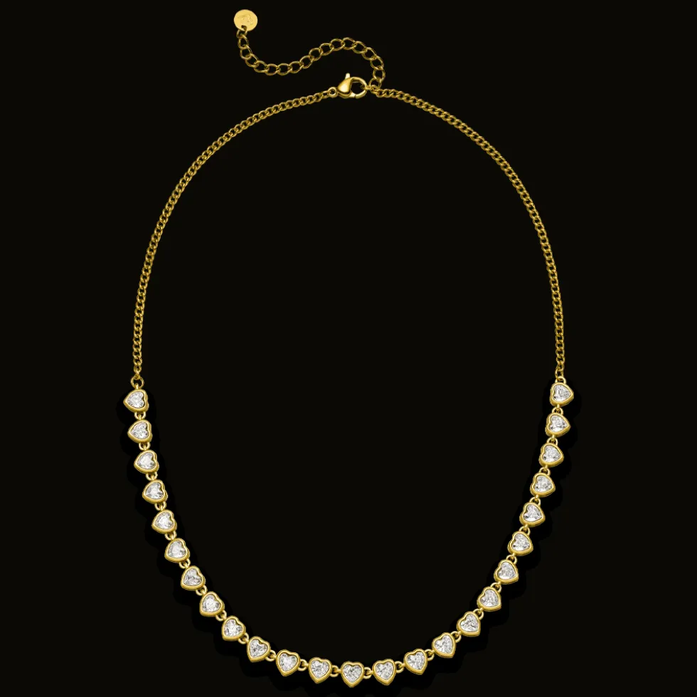 Drop Heart Halskette | 18K vergoldet