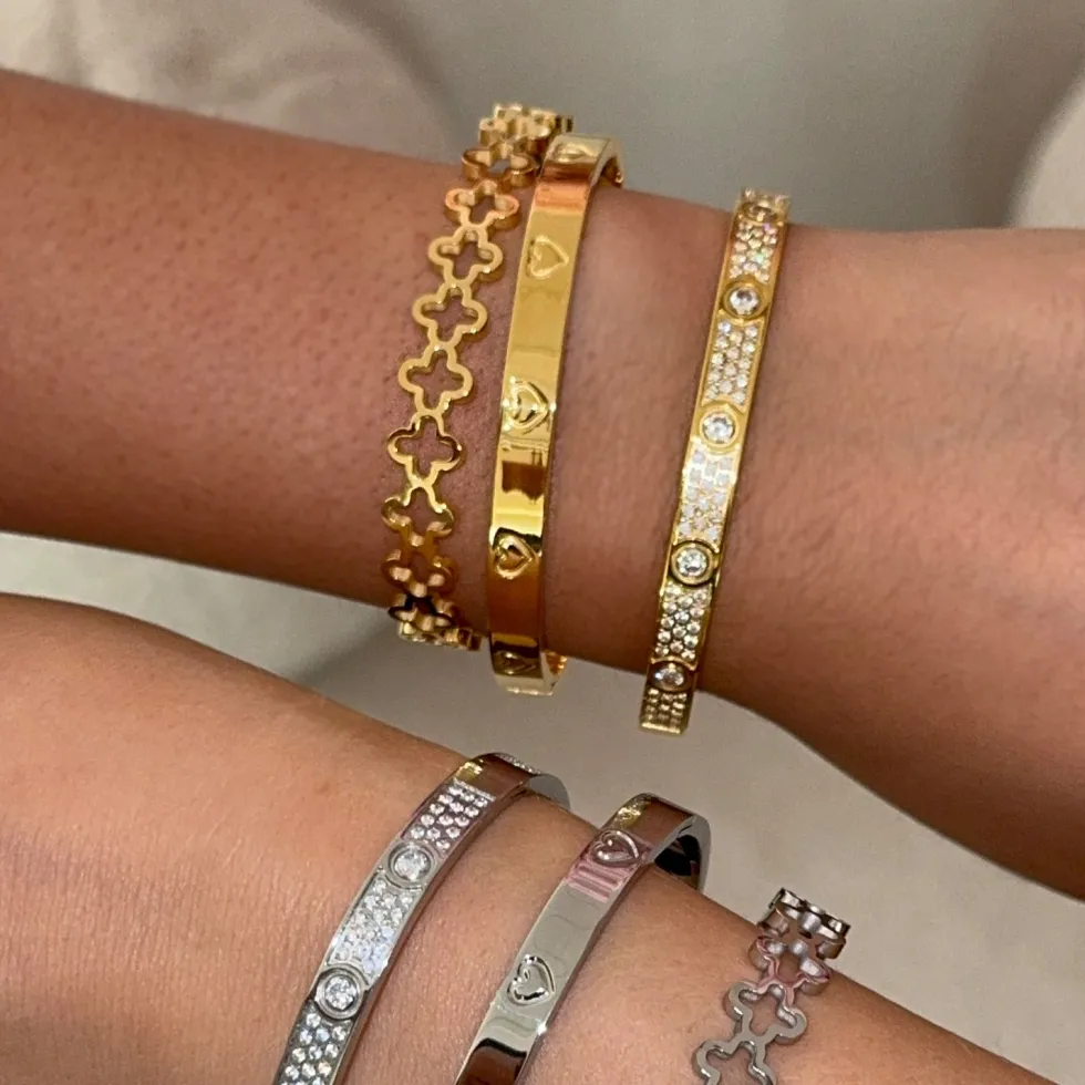 Endless Clover Armreif | 18K vergoldet