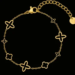 Fancy Clover Fußkette | 18K vergoldet
