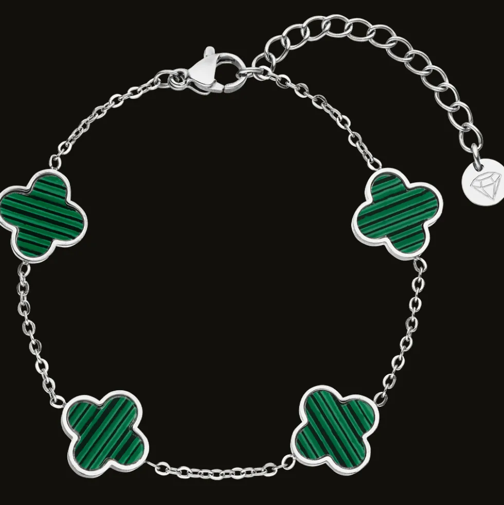Green Clover Armband | 18K vergoldet