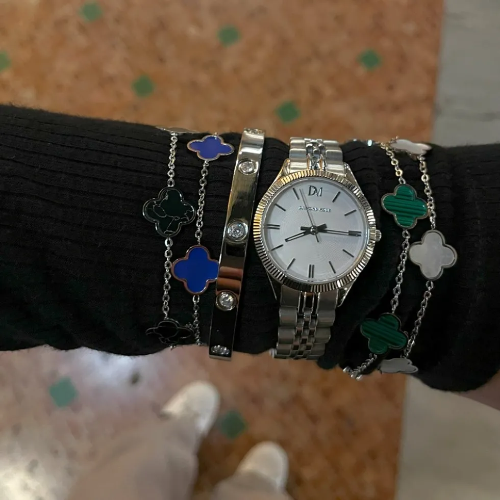 Green Clover Armband | 18K vergoldet