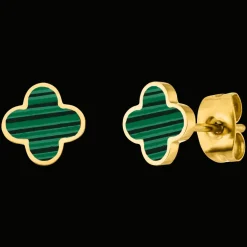 Green Clover Ohrstecker | 18K vergoldet