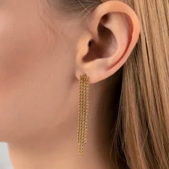 Hanging Beads Ohrstecker | 18K vergoldet