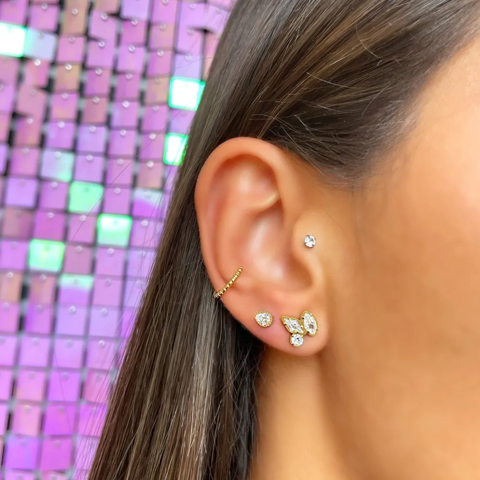Happy Ohrstecker | 18K vergoldet