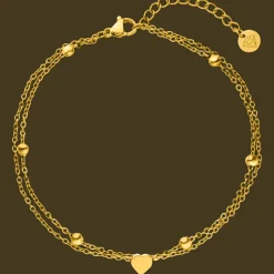 Heartbeat Fußkette | 18K vergoldet