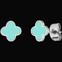 Ice Blue Clover Ohrstecker | 18K vergoldet