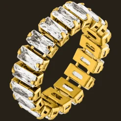Icy Baguette Ring | 18K vergoldet