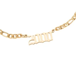 Jahreszahl Gothic Armband | 14K vergoldet