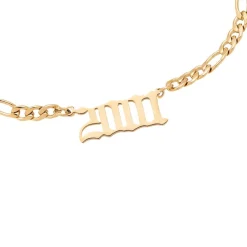 Jahreszahl Gothic Armband | 14K vergoldet