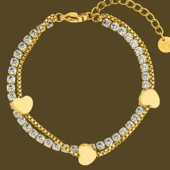 Lovely Tennis Armband | 18K vergoldet