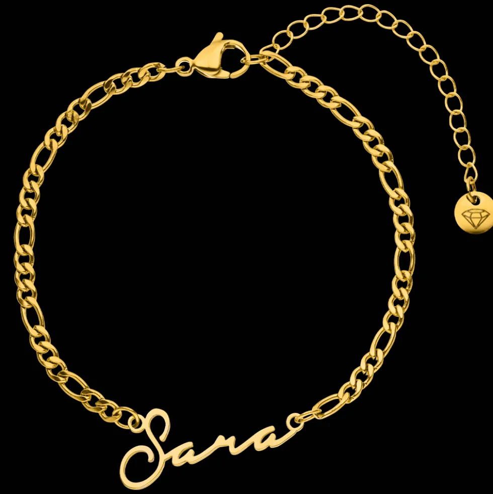 Namensfußkette | 18K vergoldet