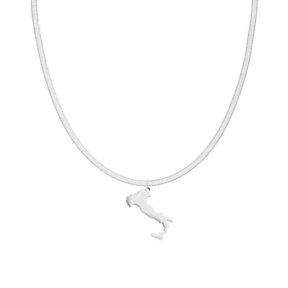 Nations Kette | Edelstahl Silber | Snake Skin