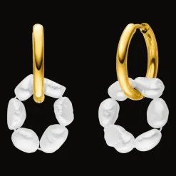 Pearl Circle Ohrringe | 18K vergoldet