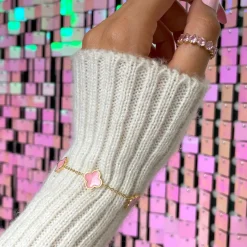 Pink Clover Armband | 18K vergoldet