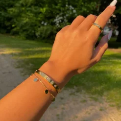 Plate Armband | 18K vergoldet