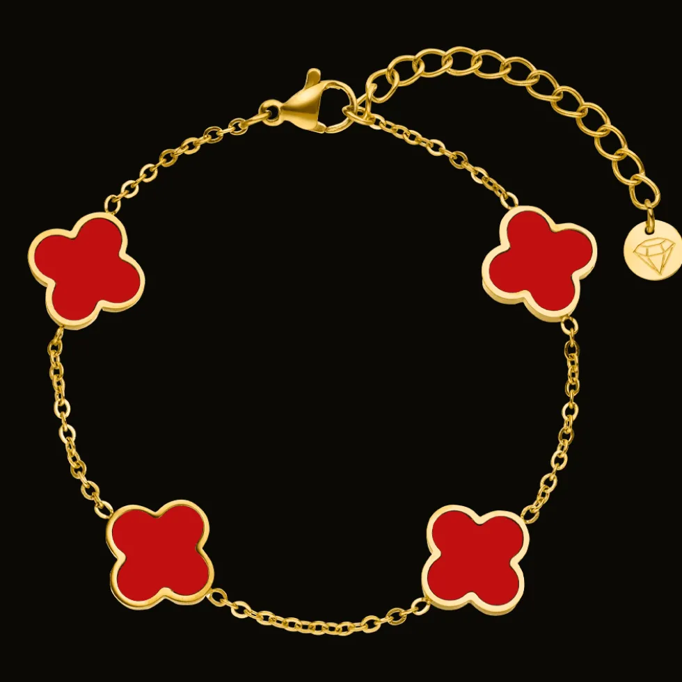 Red Clover Armband | 18K vergoldet