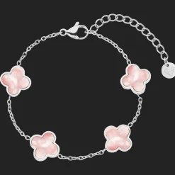 Rosa Perlmutt Clover Armband | 18K vergoldet