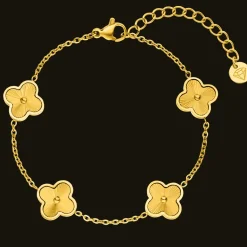 Shine Clover Armband | 18K vergoldet