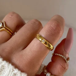Single Shine Ring | 18K vergoldet