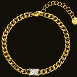 Single Stone Armband | 18K vergoldet