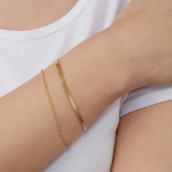 Sleeky Armband | 18K vergoldet