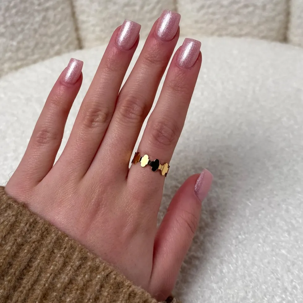 Smooth Clover Ring | 18K vergoldet