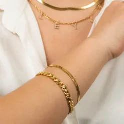 Snake Skin Armband | 18K vergoldet