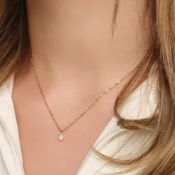Stone Heart Halskette | 18K vergoldet