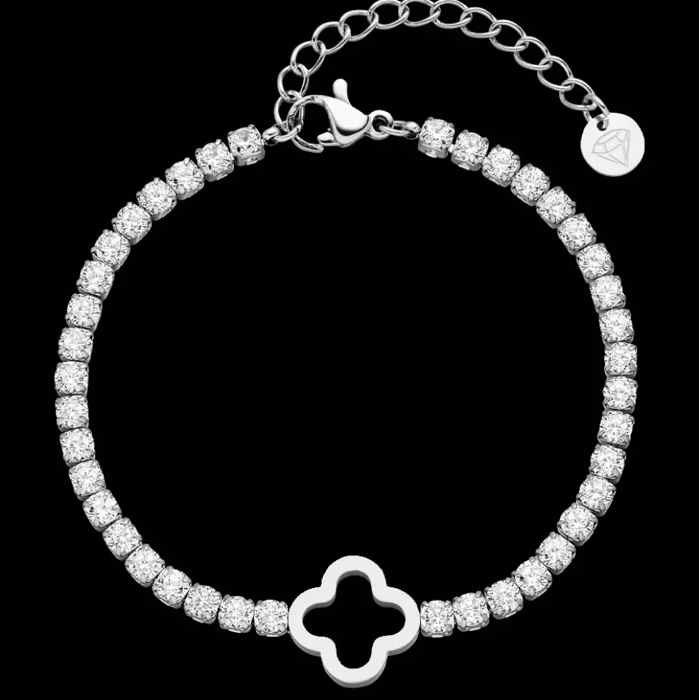 Tennis Clover Armband | 18K vergoldet