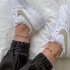 Tennis Fußkette | 18K vergoldet