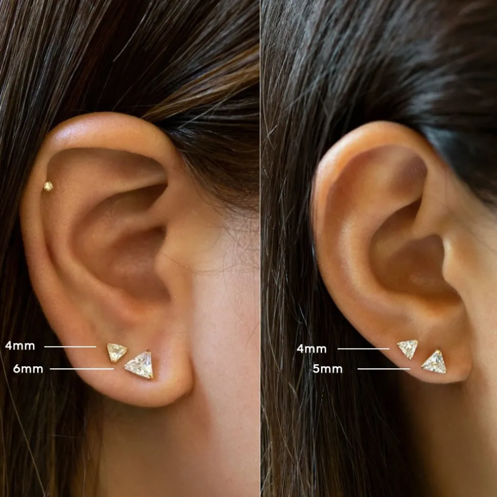 Triangle Ohrstecker Set | 18K vergoldet
