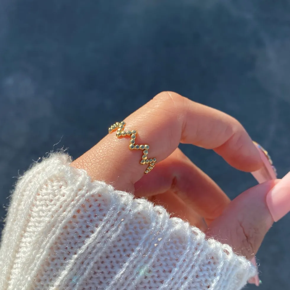 Zigzag Ring | 14K vergoldet