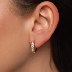 Zircon Hoop Ohrringe | 18K vergoldet